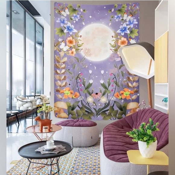 🌖Moonlit Garden Tapestry, Wall Hanging for Room (51.2 x 59.1 Inch)🌖 - Picture 5 of 7